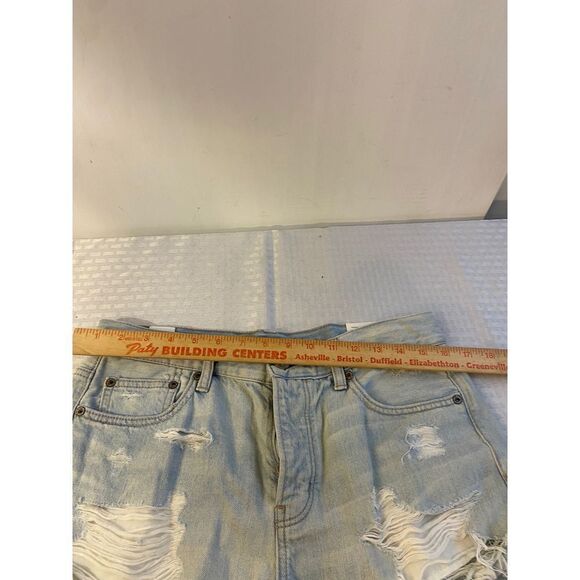 American Eagle AE Tom Girl distressed light denim jeans shorts 8 button fly NEW - Picture 7 of 11